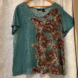 Ladies Green Animal Print Top